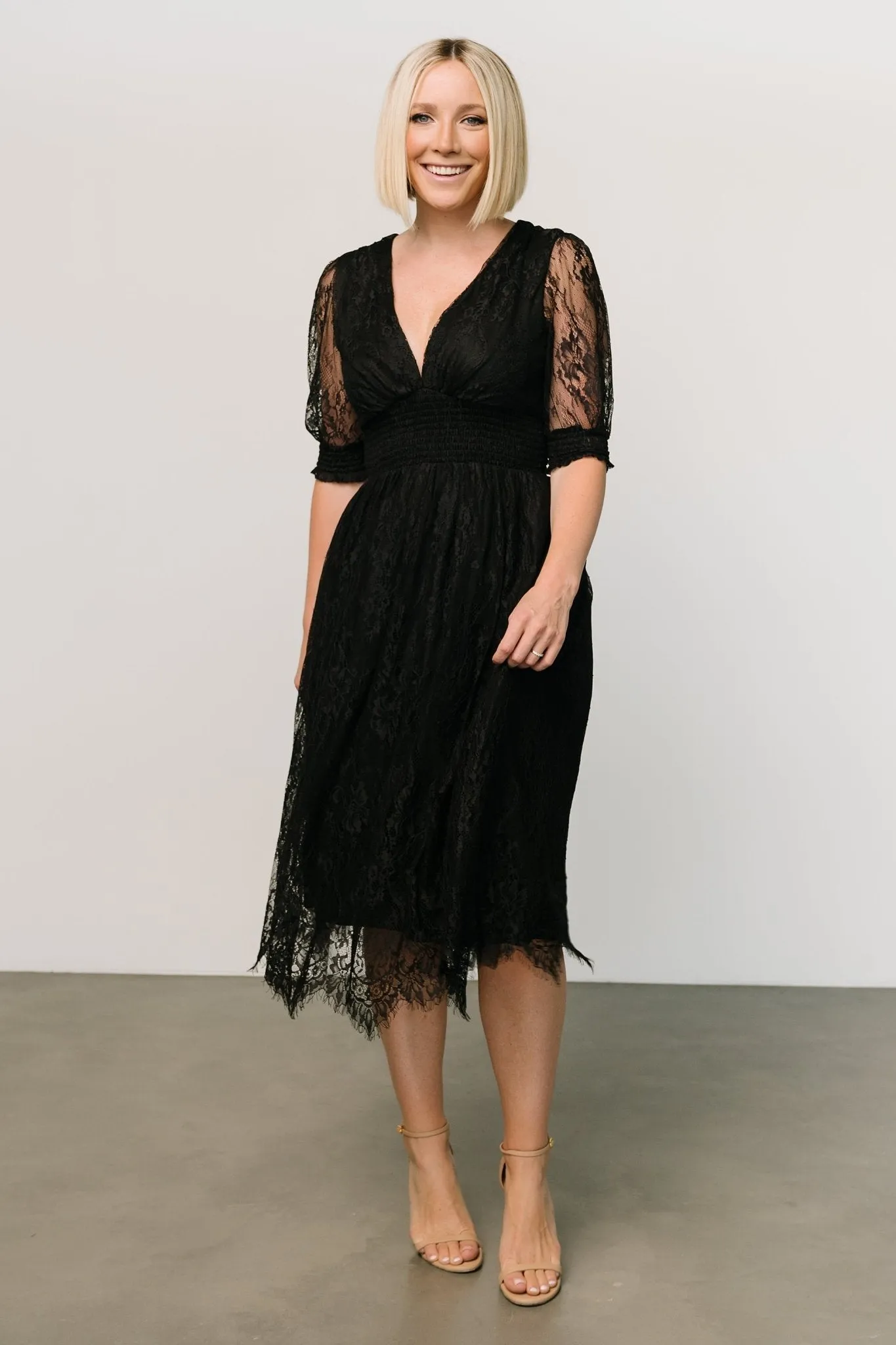 Elaina Lace Midi Dress | Black sold by Baltic Born product image thumbnail 4