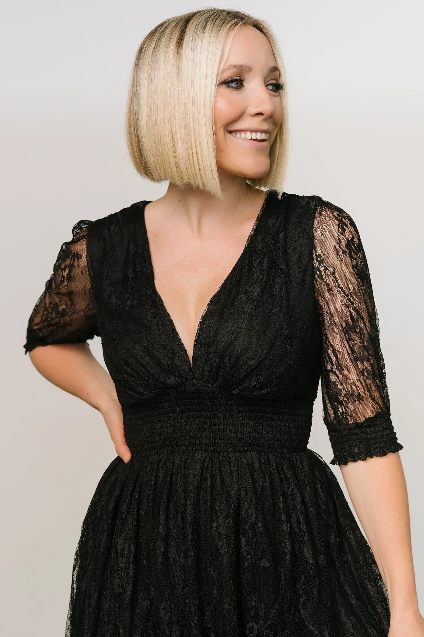 Elaina Lace Midi Dress | Black sold by Baltic Born product image thumbnail 2