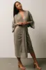 Ciara Ruched Midi Dress | Silver Metallic sold by Baltic Born