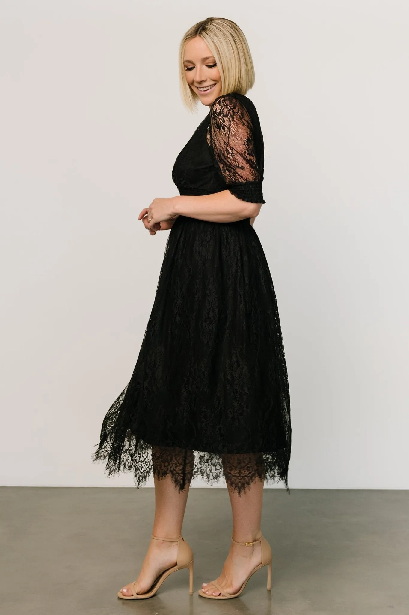 Elaina Lace Midi Dress | Black sold by Baltic Born product image thumbnail 3