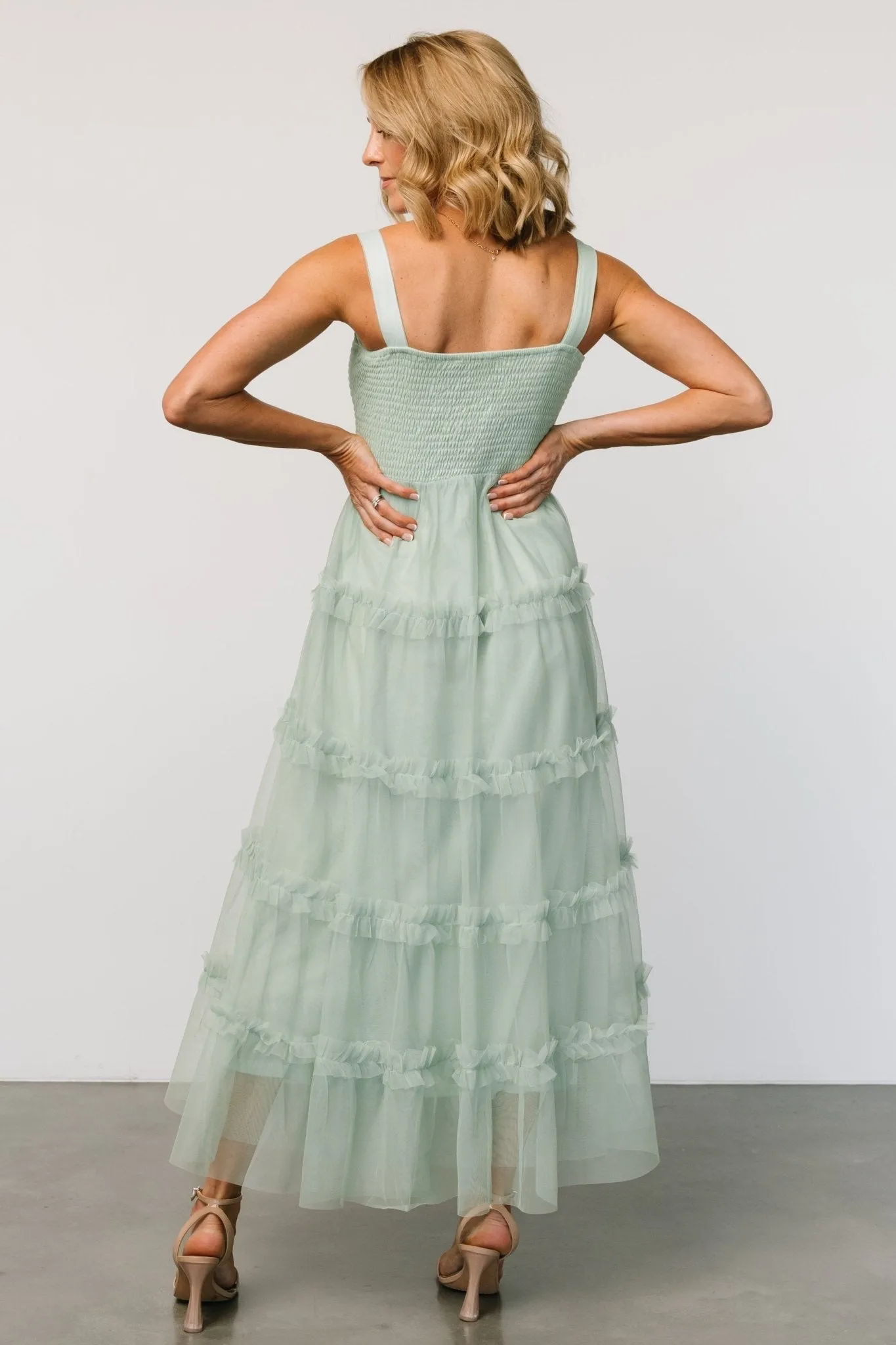 Constance Tulle Maxi Dress | Light Sage sold by Baltic Born product image thumbnail 4