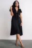 Poppy Satin Midi Dress | Black sold by Baltic Born