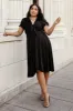 Poppy Satin Midi Dress | Black sold by Baltic Born
