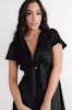 Poppy Satin Midi Dress | Black sold by Baltic Born