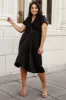 Poppy Satin Midi Dress | Black sold by Baltic Born