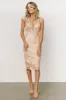 Jacqueline Embossed Midi Dress | Champagne sold by Baltic Born