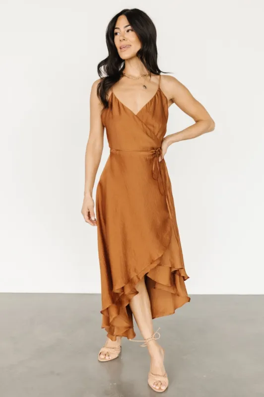 Steffi Tulip Wrap Dress | Bronze sold by Baltic Born