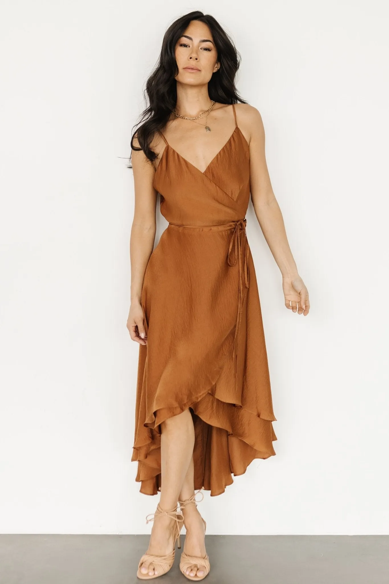 Steffi Tulip Wrap Dress | Bronze sold by Baltic Born product image thumbnail 5