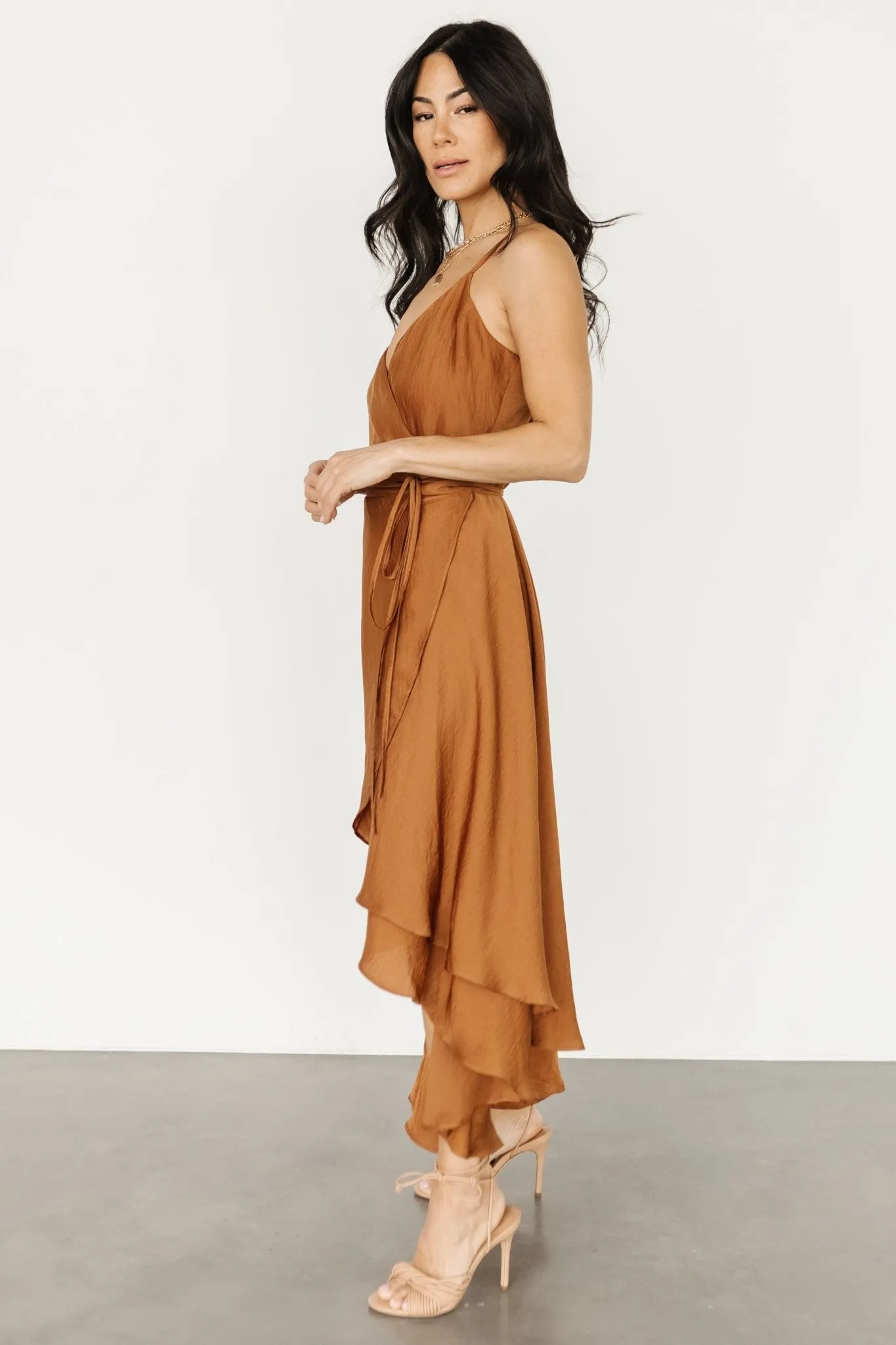 Steffi Tulip Wrap Dress | Bronze sold by Baltic Born product image thumbnail 3