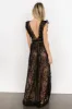 Arlene Shimmer Gown | Black + Nude sold by Baltic Born