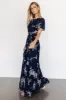 Naomi Short Sleeve Maxi Dress | Navy Floral sold by Baltic Born
