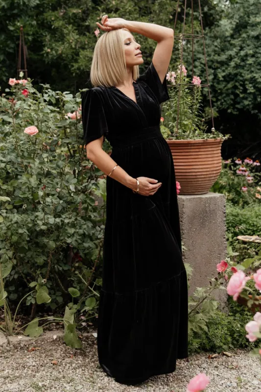 Artemis Velvet Maxi Dress | Black sold by Baltic Born