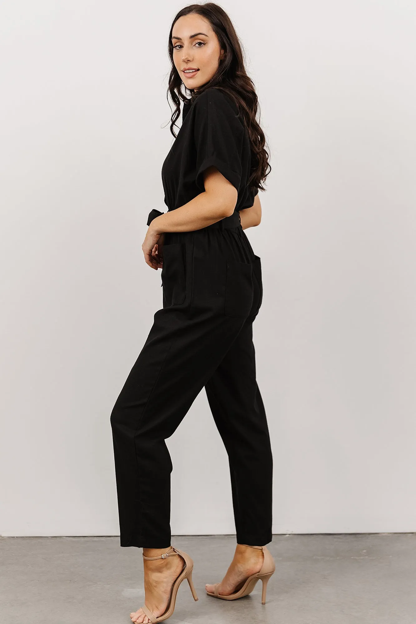 Dallas Button Up Jumpsuit | Black sold by Baltic Born product image thumbnail 5