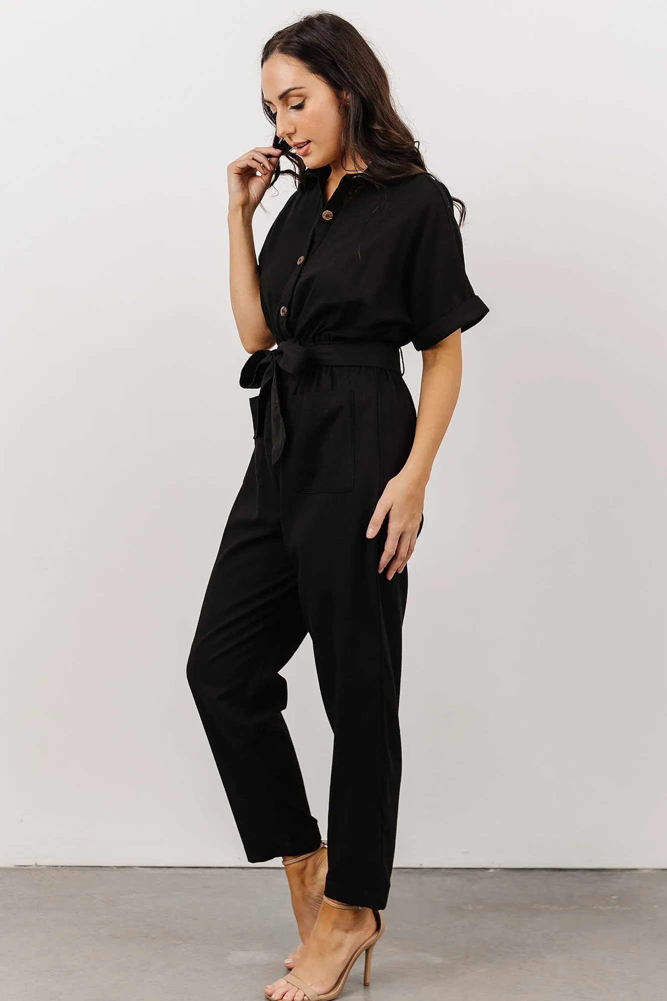 Dallas Button Up Jumpsuit | Black sold by Baltic Born product image thumbnail 2