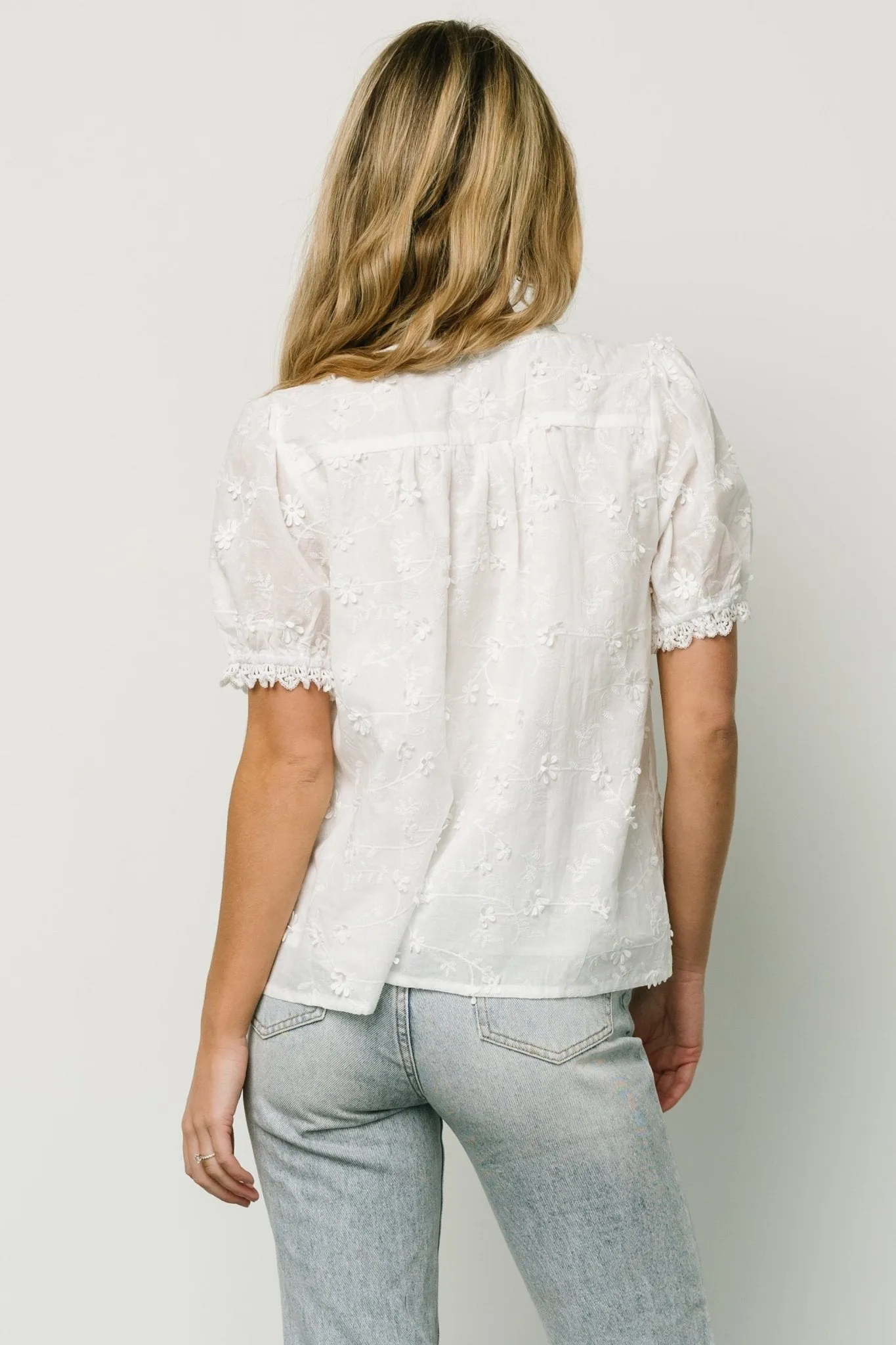 Pauline Embossed Top | Off White sold by Baltic Born product image thumbnail 4