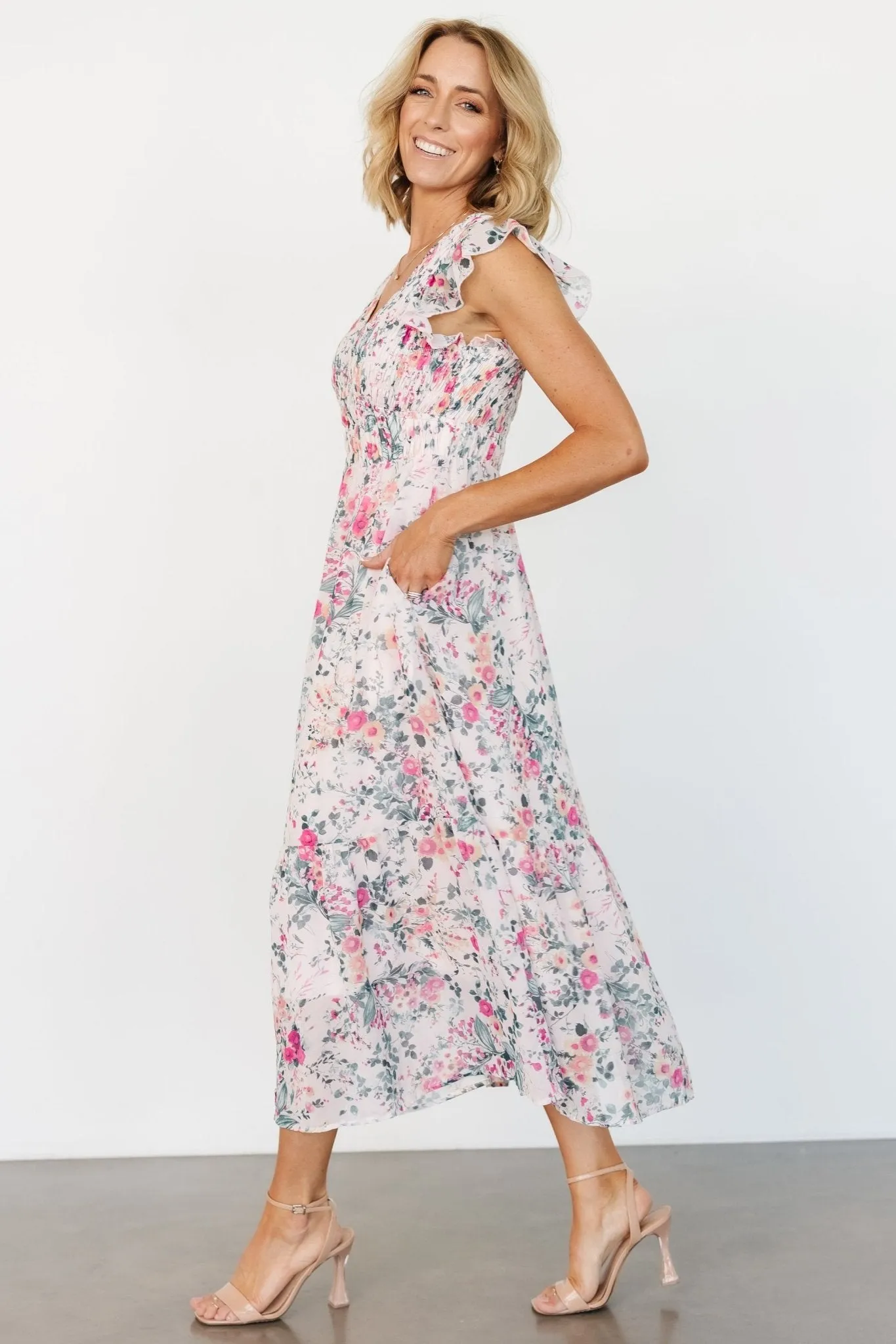 Florencia Dress | Blush + Sage sold by Baltic Born product image thumbnail 3