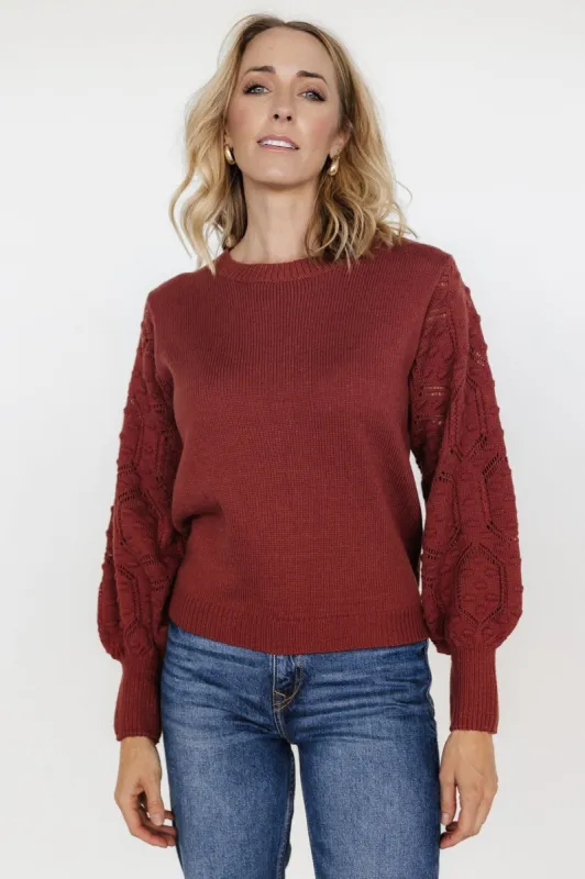Devri Pointelle Sweater | Rust sold by Baltic Born