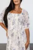 Fabian Jacquard Midi Dress | Cream + Blue Floral sold by Baltic Born
