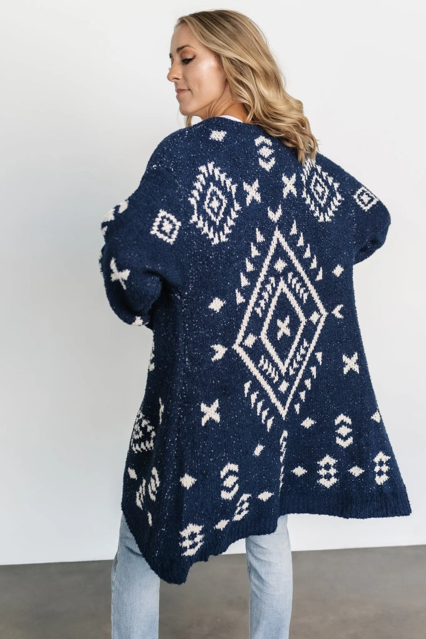 Missoula Oversized Cardigan | Navy + Ivory sold by Baltic Born product image thumbnail 4