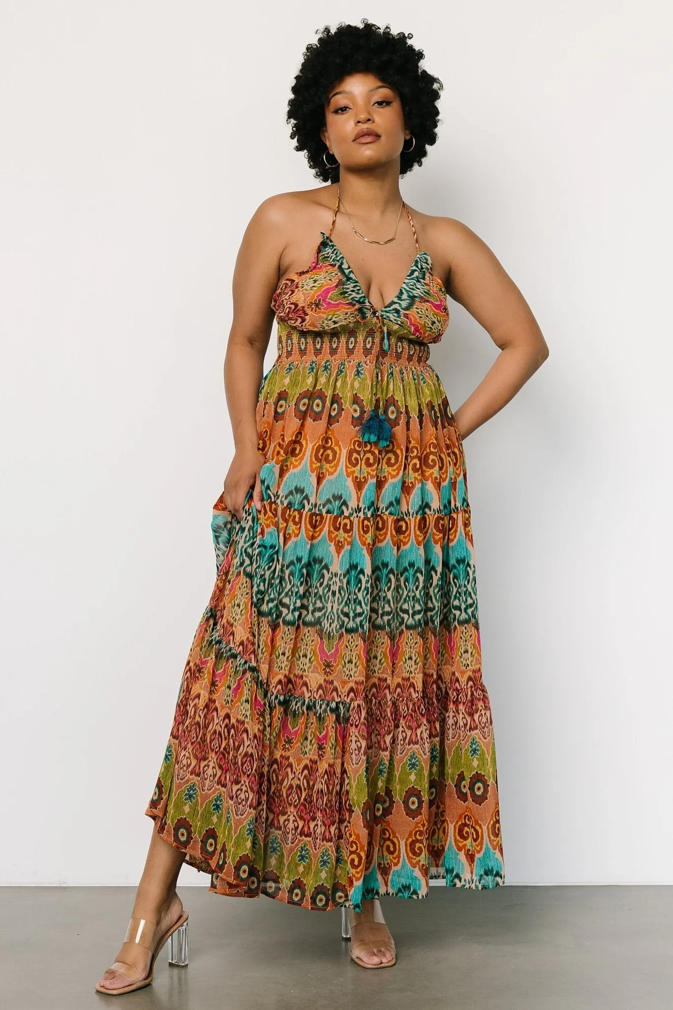Alba Halter Maxi Dress | Multi sold by Baltic Born