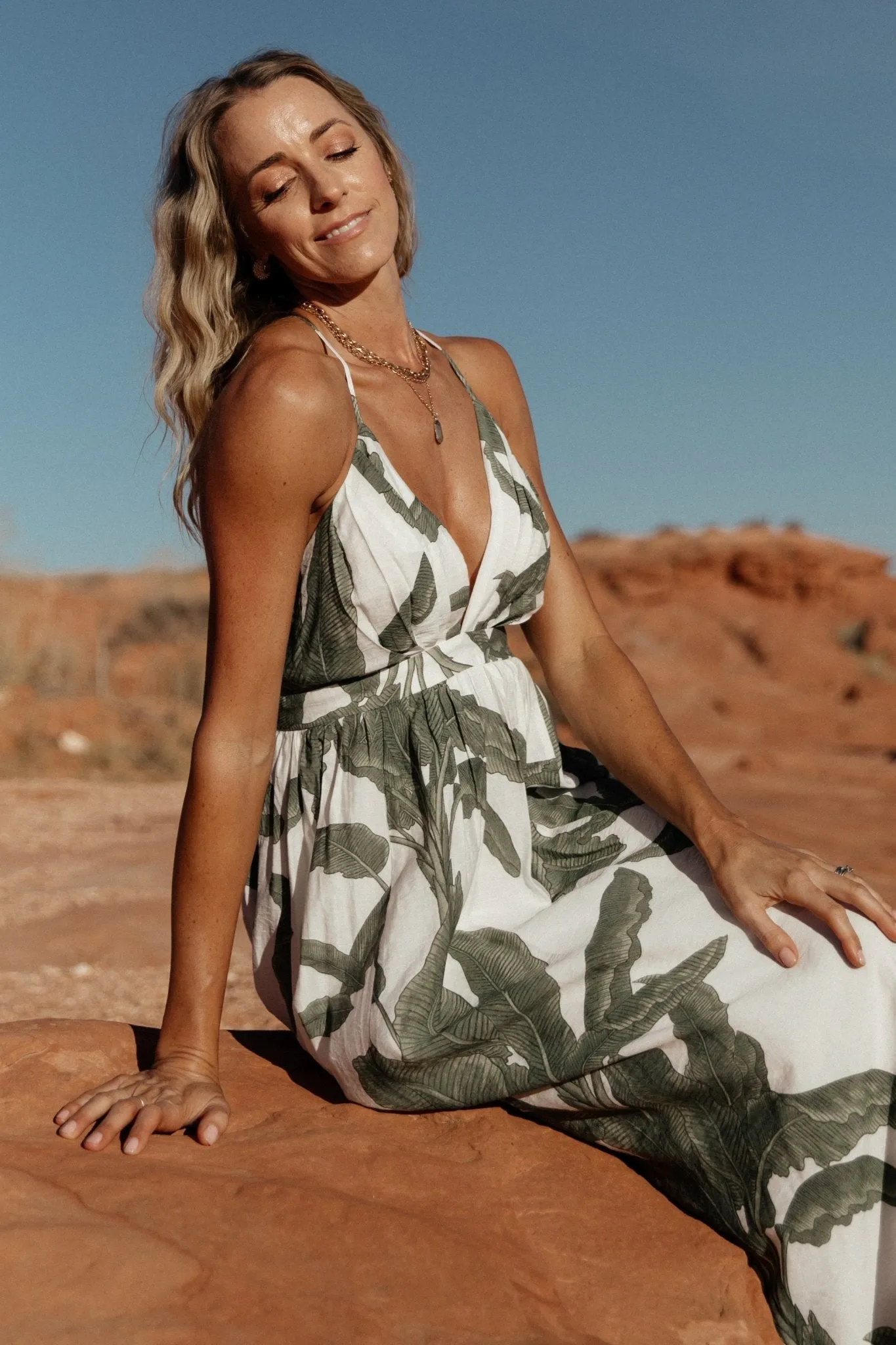Miramar Maxi Dress | Green Print sold by Baltic Born product image thumbnail 3