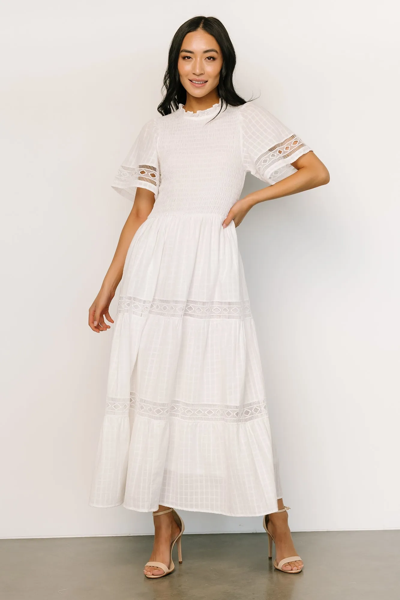 Loveland Geo Lace Maxi Dress | Off White sold by Baltic Born