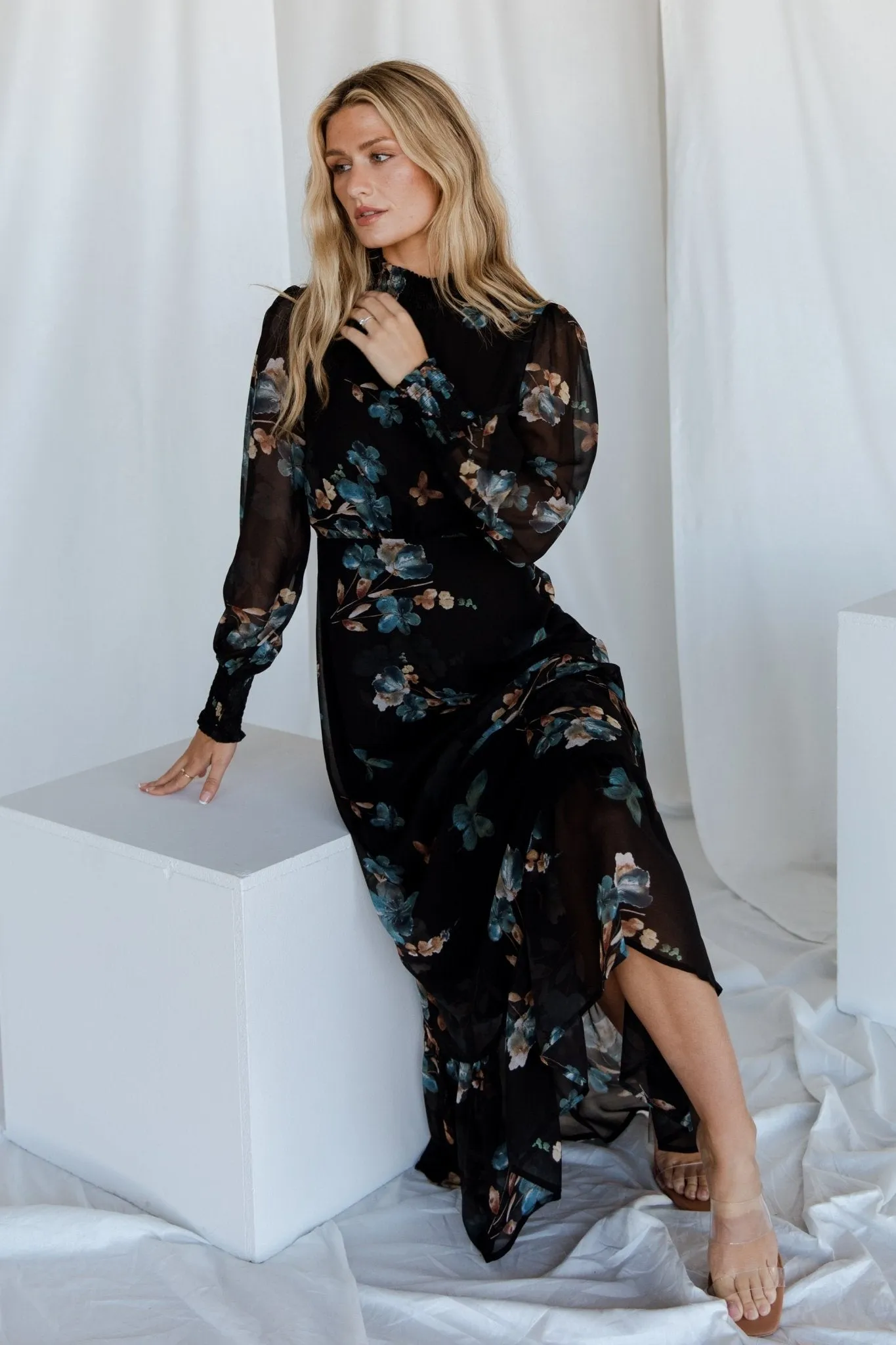 Luciana Maxi Dress | Black + Blue sold by Baltic Born product image thumbnail 5