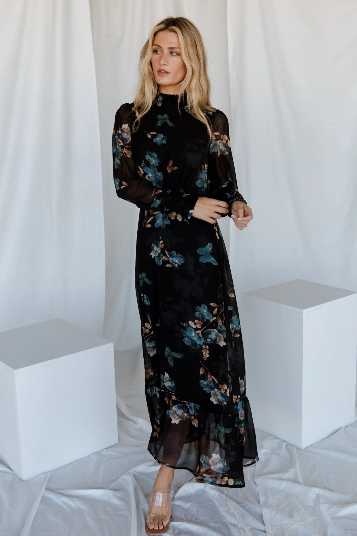 Luciana Maxi Dress | Black + Blue sold by Baltic Born