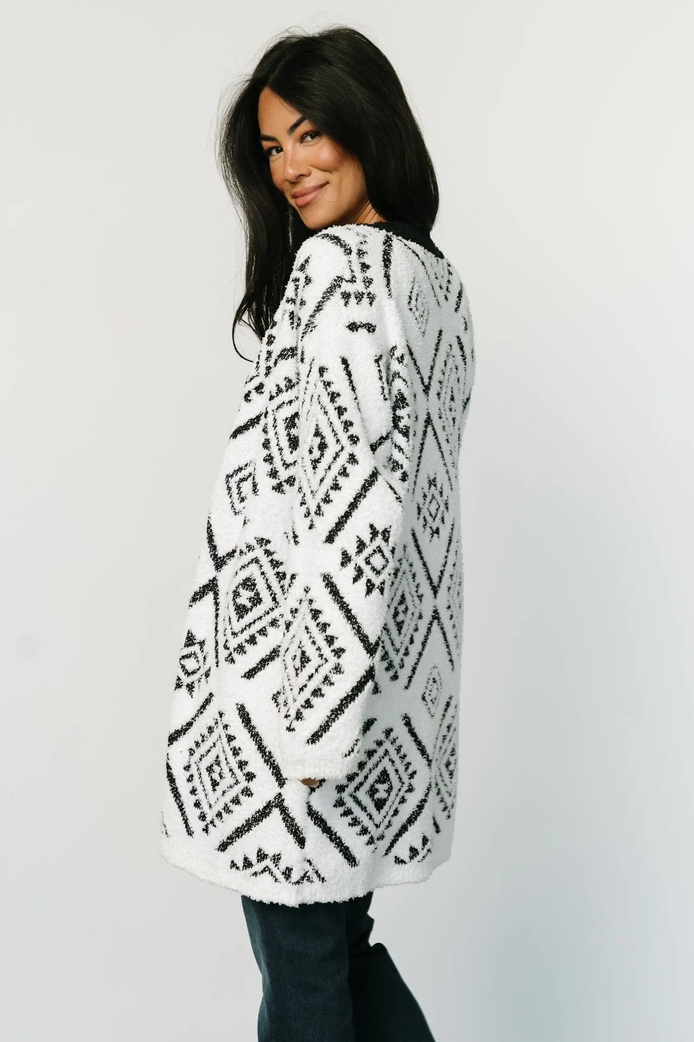 Jay Oversized Cardigan | White + Black sold by Baltic Born product image thumbnail 5