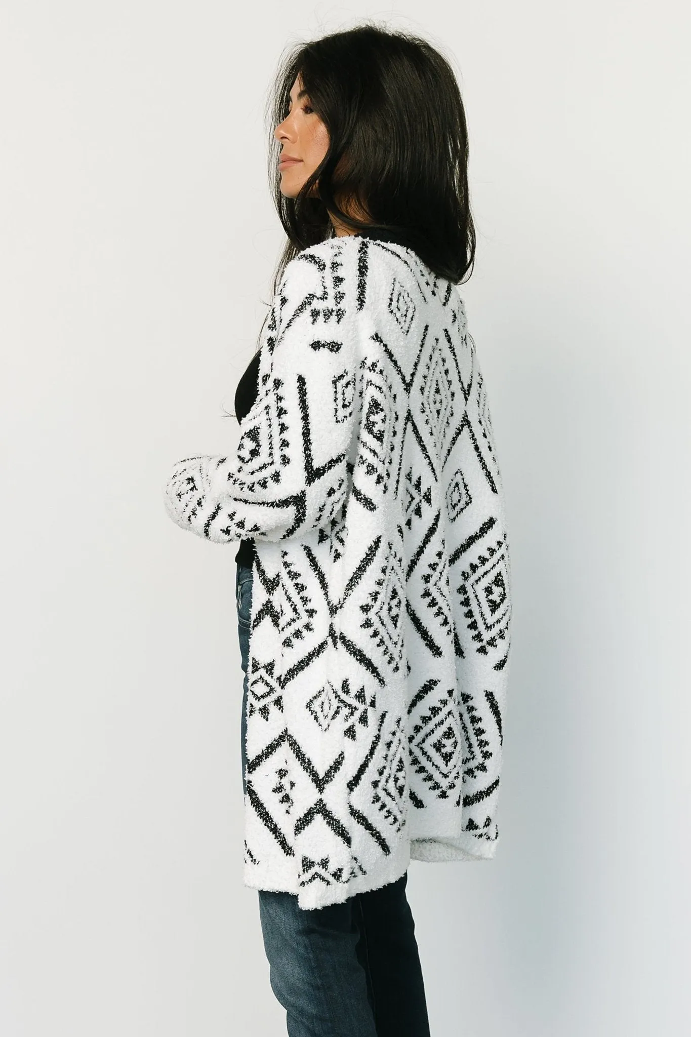 Jay Oversized Cardigan | White + Black sold by Baltic Born product image thumbnail 2