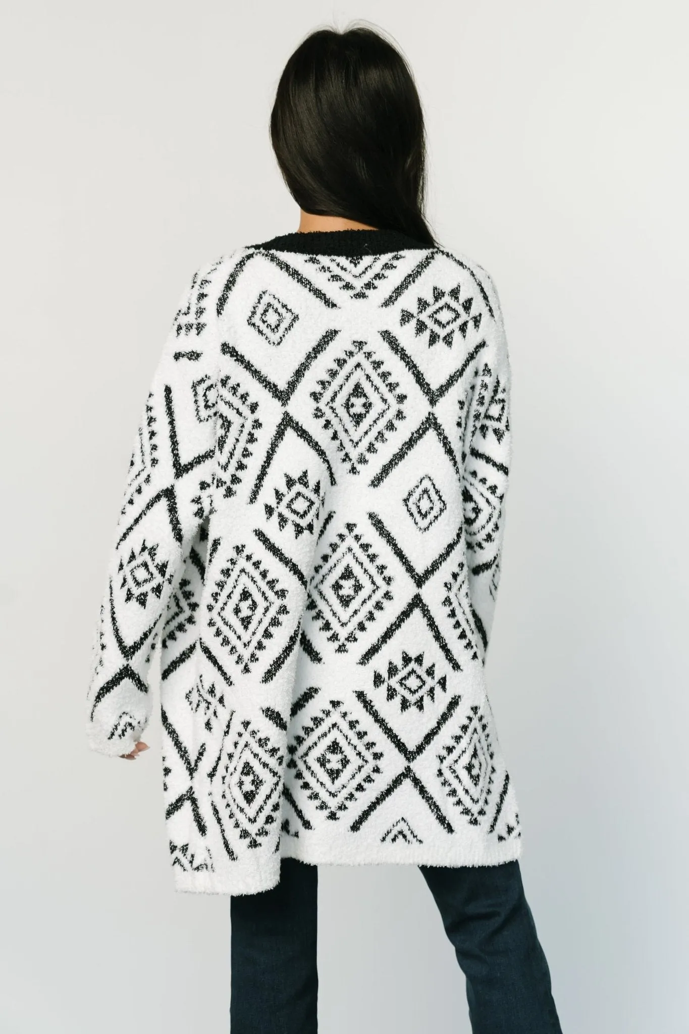 Jay Oversized Cardigan | White + Black sold by Baltic Born product image thumbnail 3