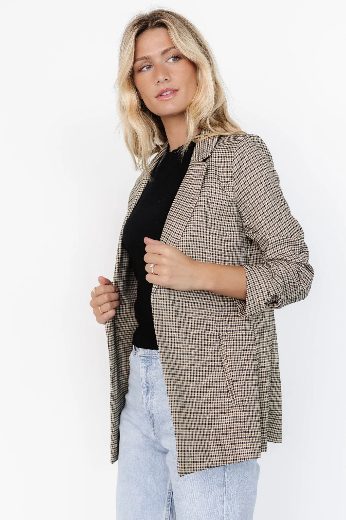 Abby Plaid Blazer | Camel Multi sold by Baltic Born product image thumbnail 5