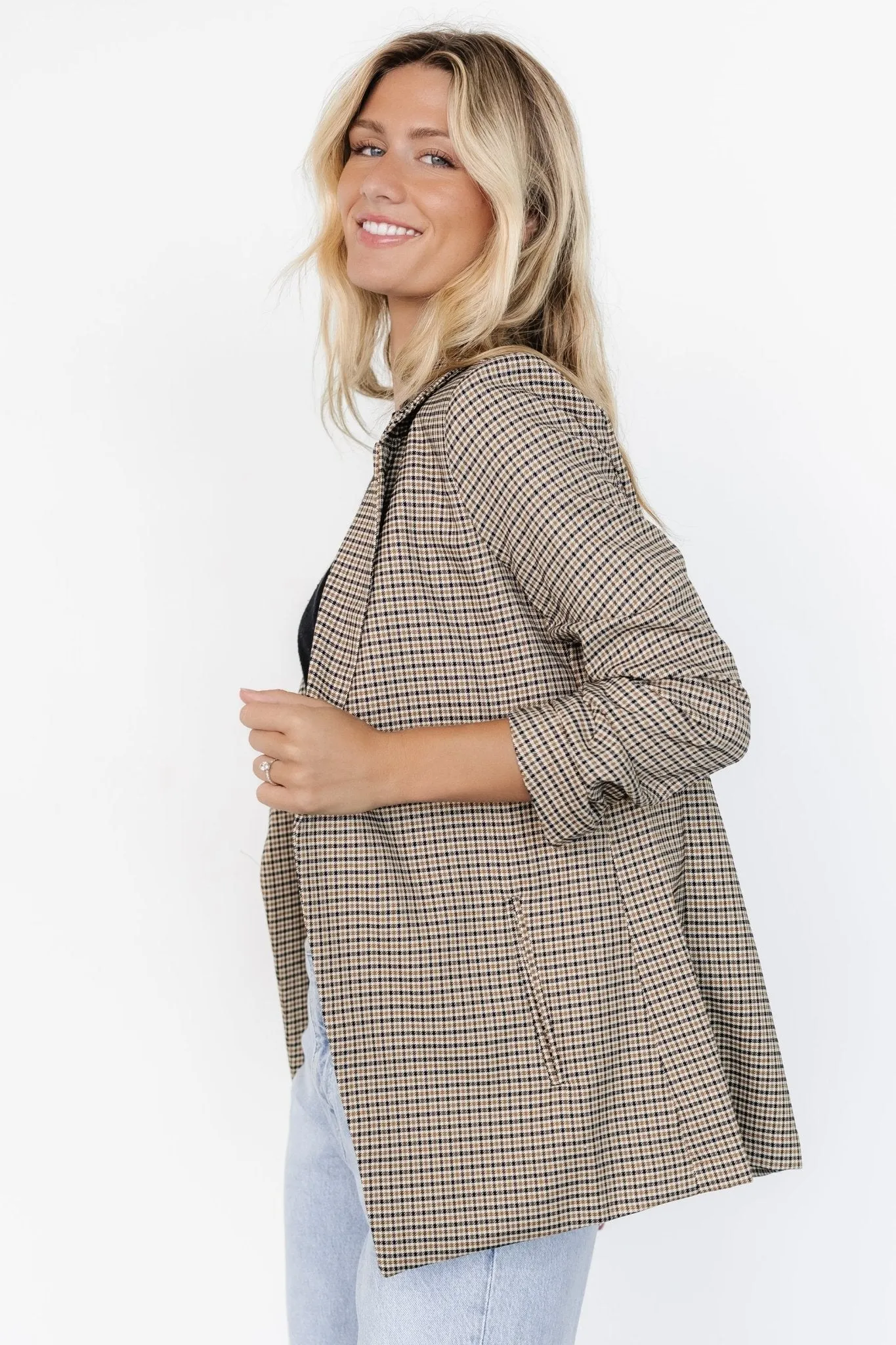 Abby Plaid Blazer | Camel Multi sold by Baltic Born product image thumbnail 2