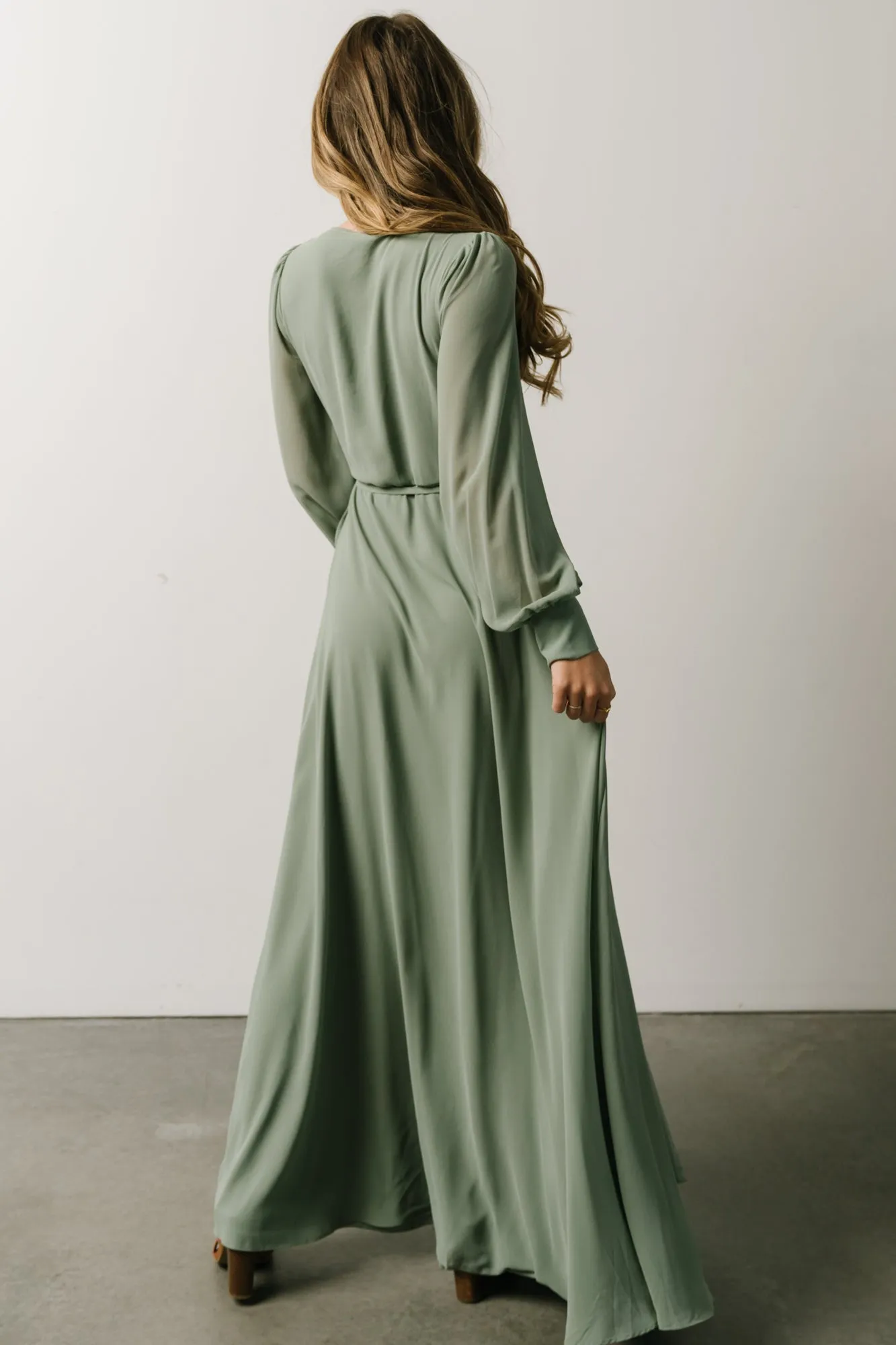 Kelsey Wrap Dress | Dusty Sage sold by Baltic Born product image thumbnail 5