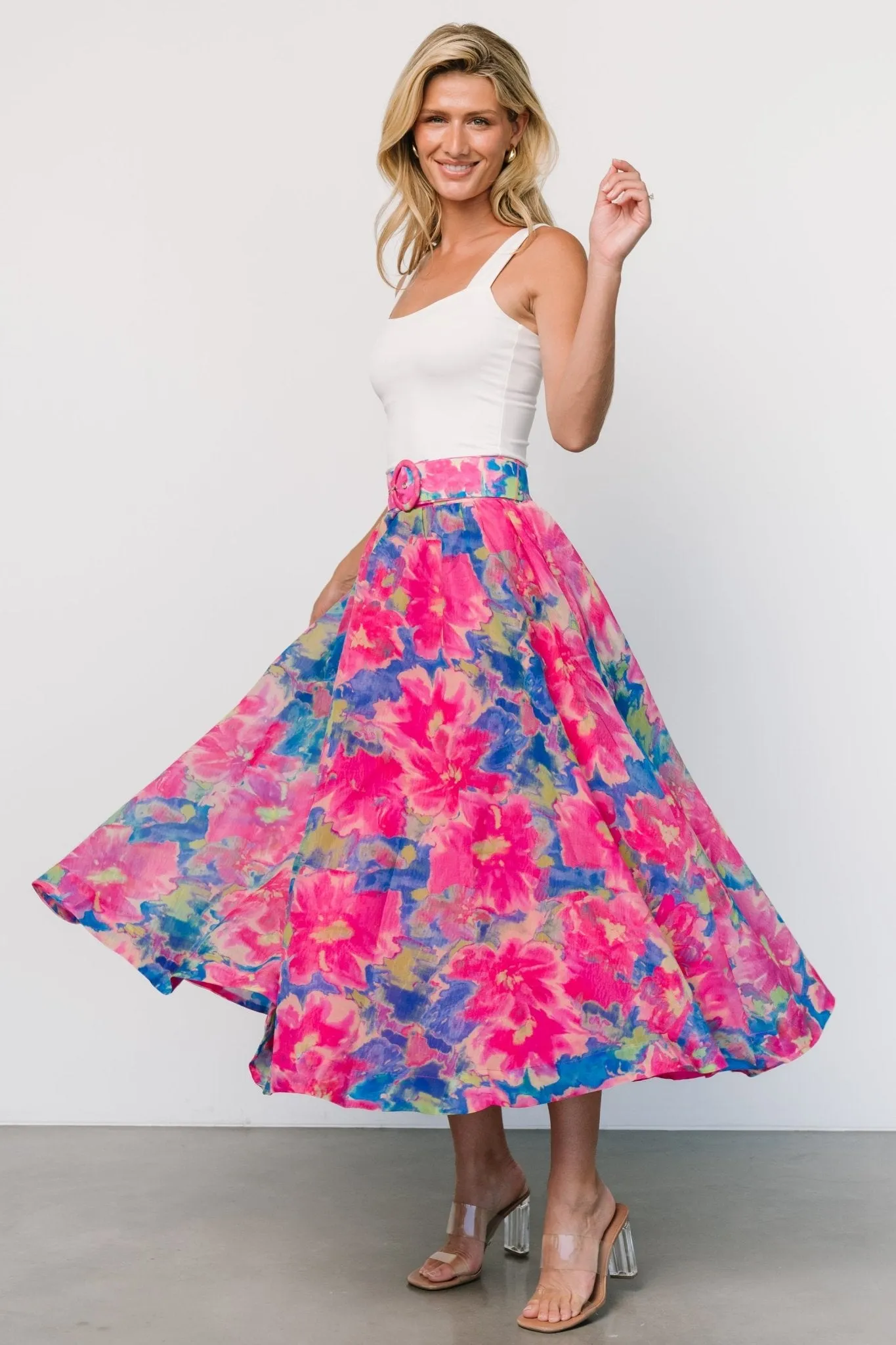 Donna Belted Skirt | Pink Multi sold by Baltic Born product image thumbnail 3