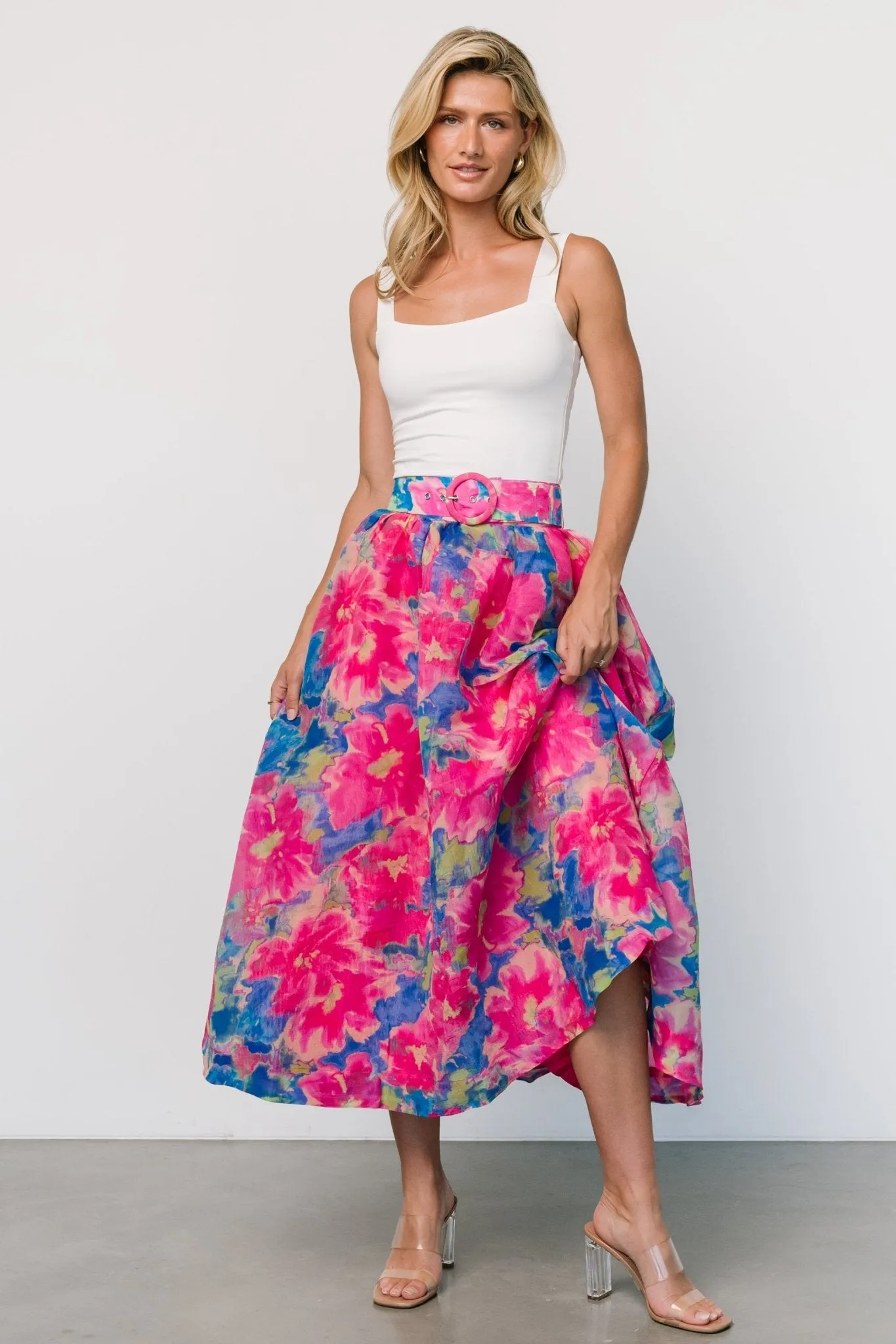Donna Belted Skirt | Pink Multi sold by Baltic Born product image thumbnail 5