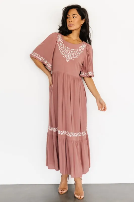 Jocelyn Maxi Dress | Dusty Mauve sold by Baltic Born