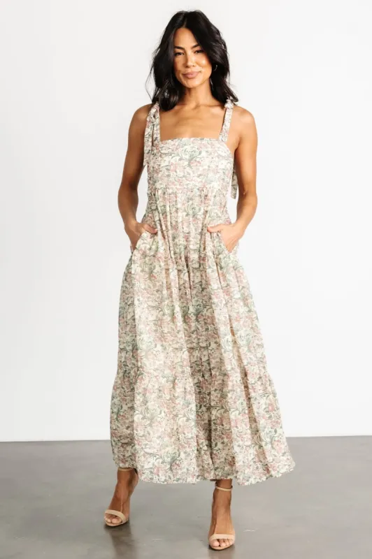 Lelisa Shoulder Tie Dress | Cream Floral sold by Baltic Born