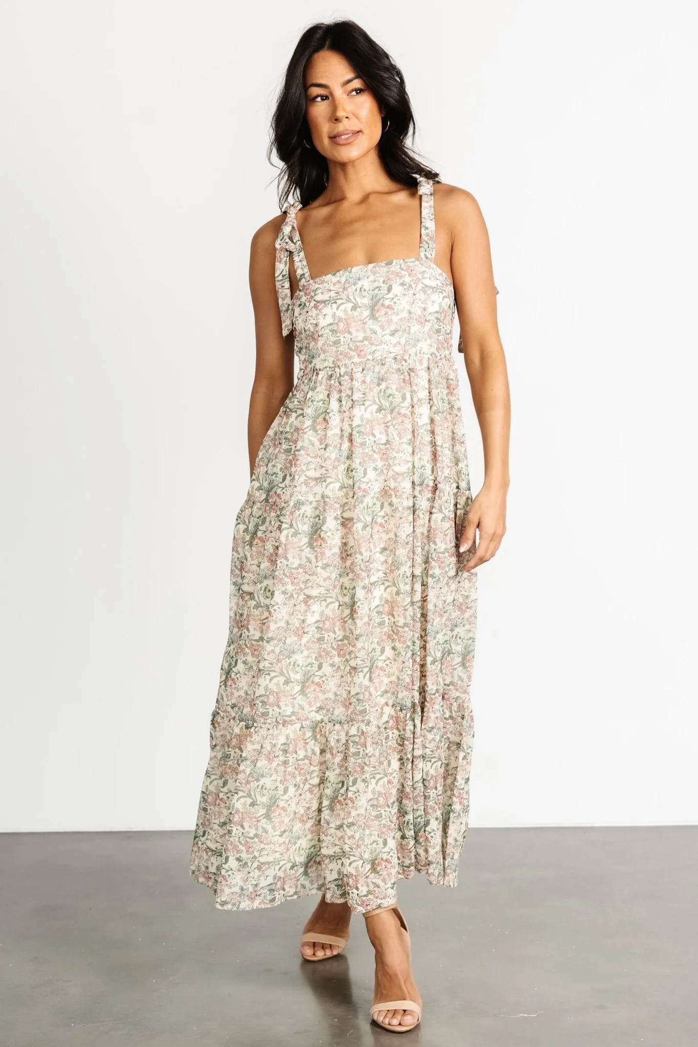 Lelisa Shoulder Tie Dress | Cream Floral sold by Baltic Born product image thumbnail 5