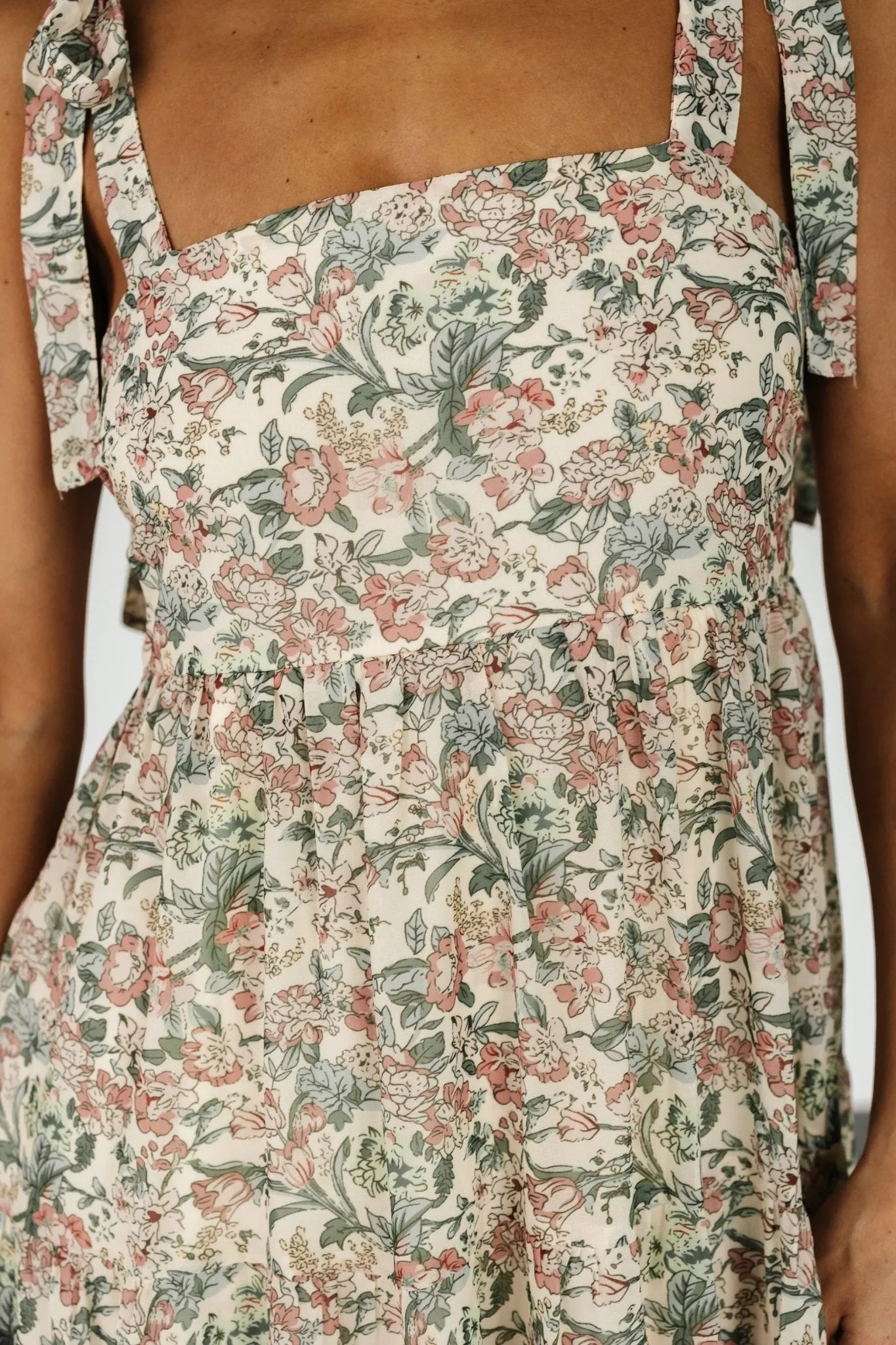 Lelisa Shoulder Tie Dress | Cream Floral sold by Baltic Born product image thumbnail 2