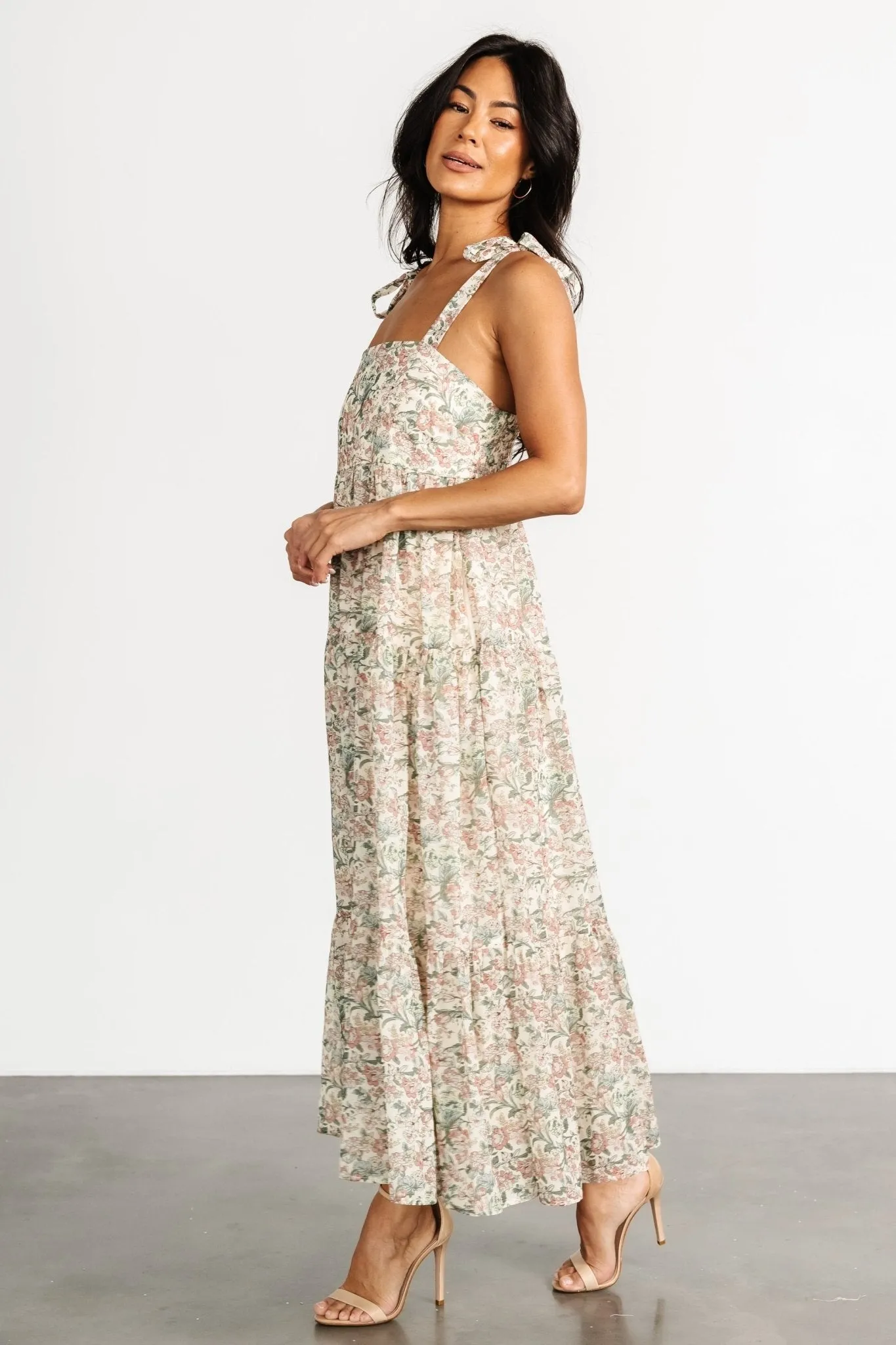 Lelisa Shoulder Tie Dress | Cream Floral sold by Baltic Born product image thumbnail 3