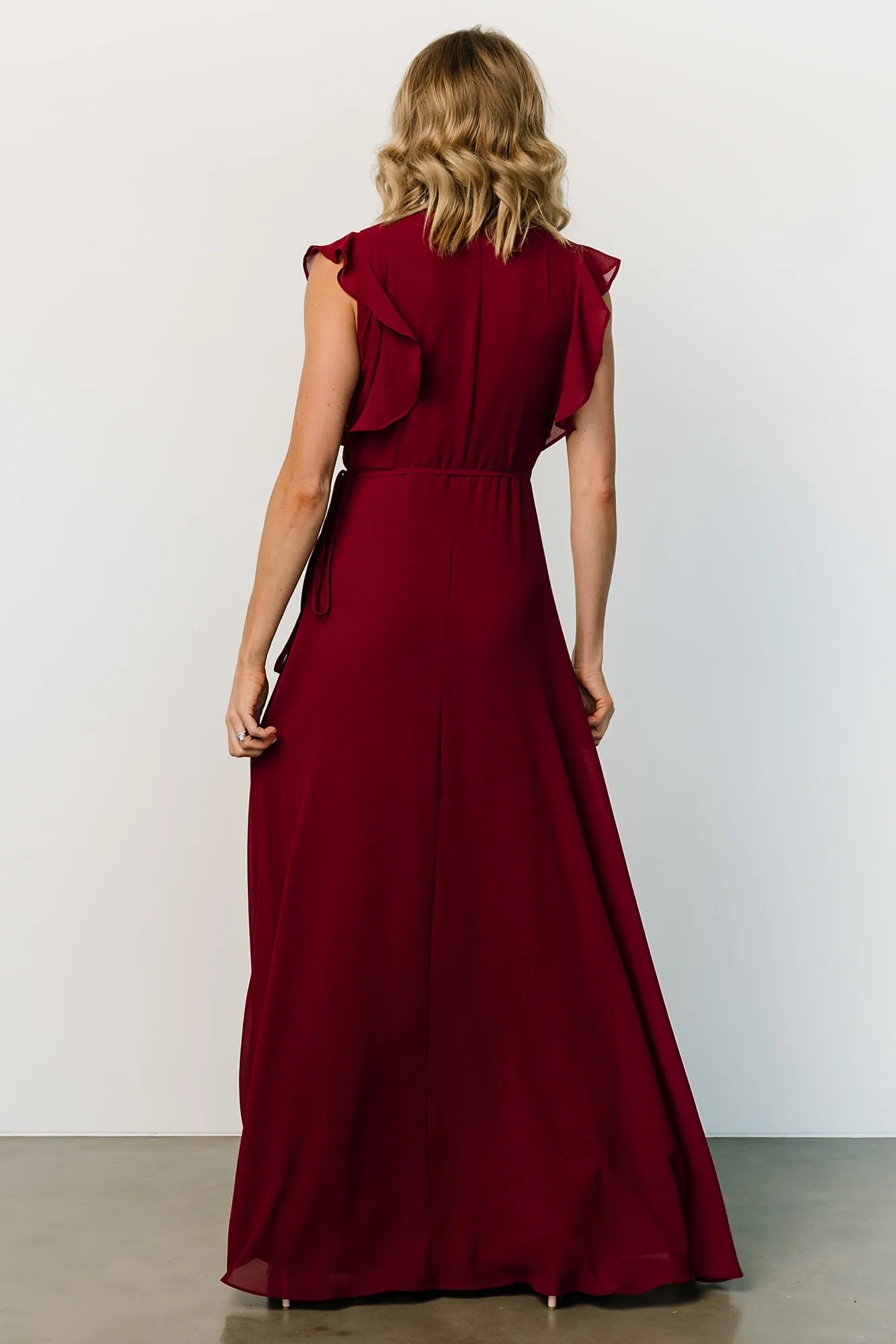 Saya Wrap Maxi Dress | Wine sold by Baltic Born product image thumbnail 4