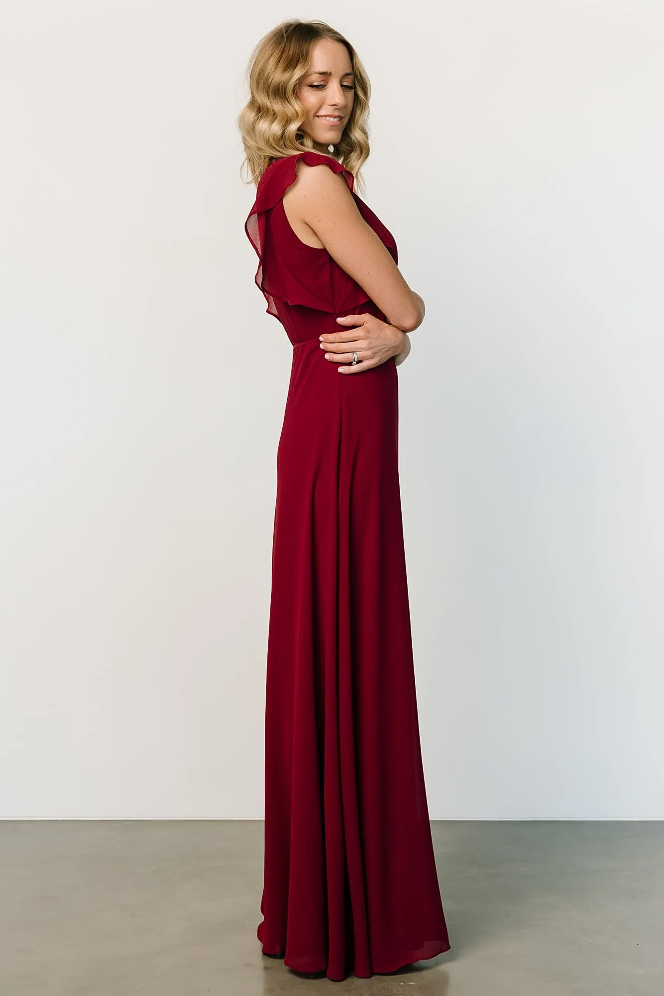 Saya Wrap Maxi Dress | Wine sold by Baltic Born product image thumbnail 5
