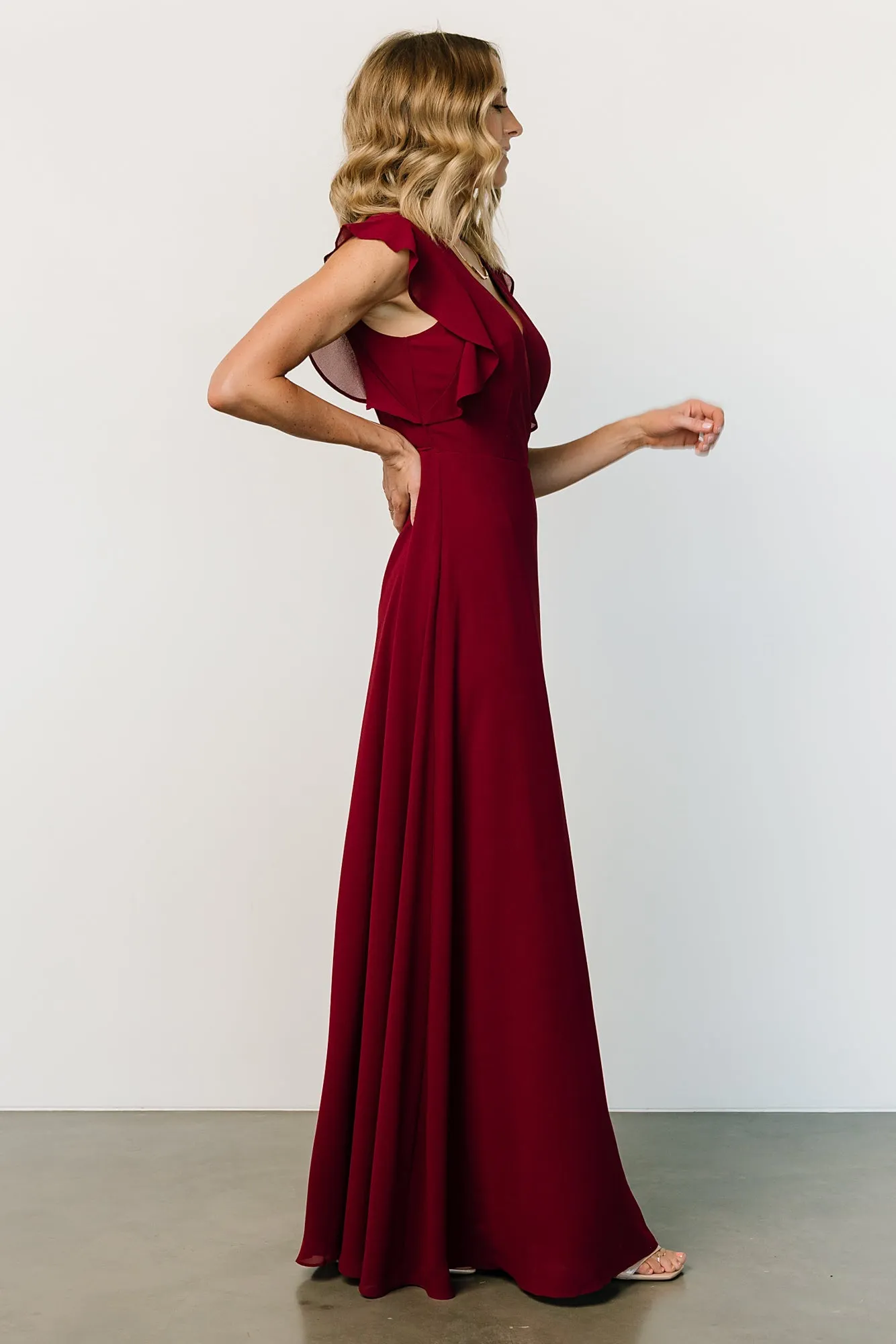 Saya Wrap Maxi Dress | Wine sold by Baltic Born product image thumbnail 3