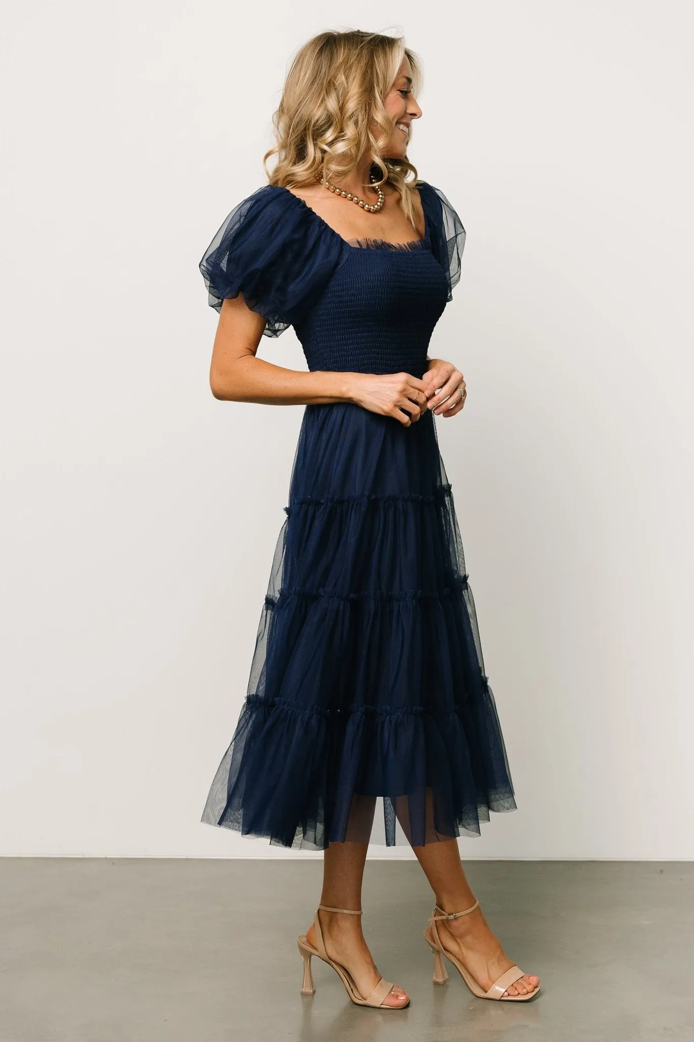 Liv Tulle Midi Dress | Navy sold by Baltic Born product image thumbnail 3
