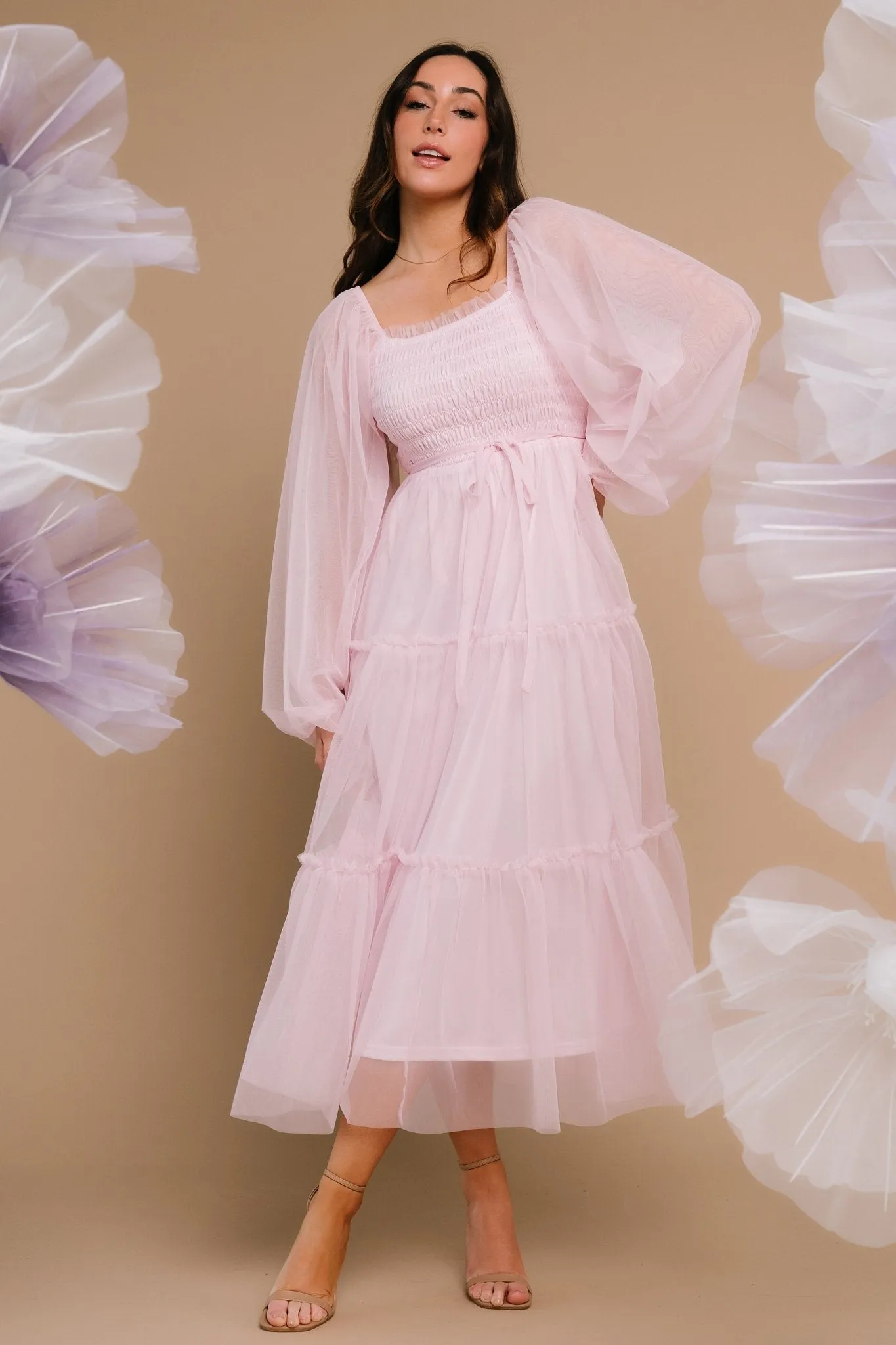 Katrina Tulle Maxi Dress | Light Rose sold by Baltic Born product image thumbnail 5