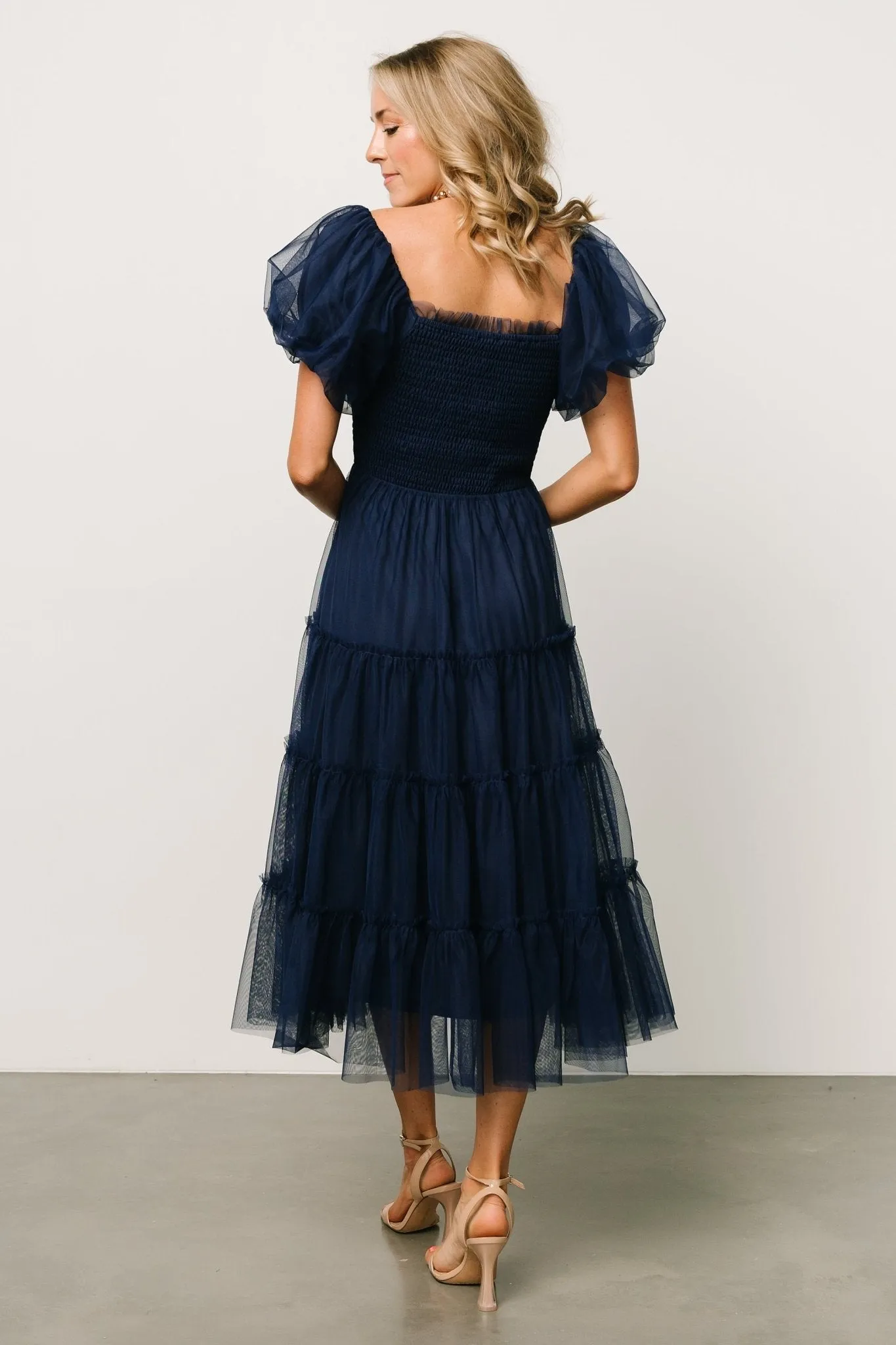 Liv Tulle Midi Dress | Navy sold by Baltic Born product image thumbnail 4