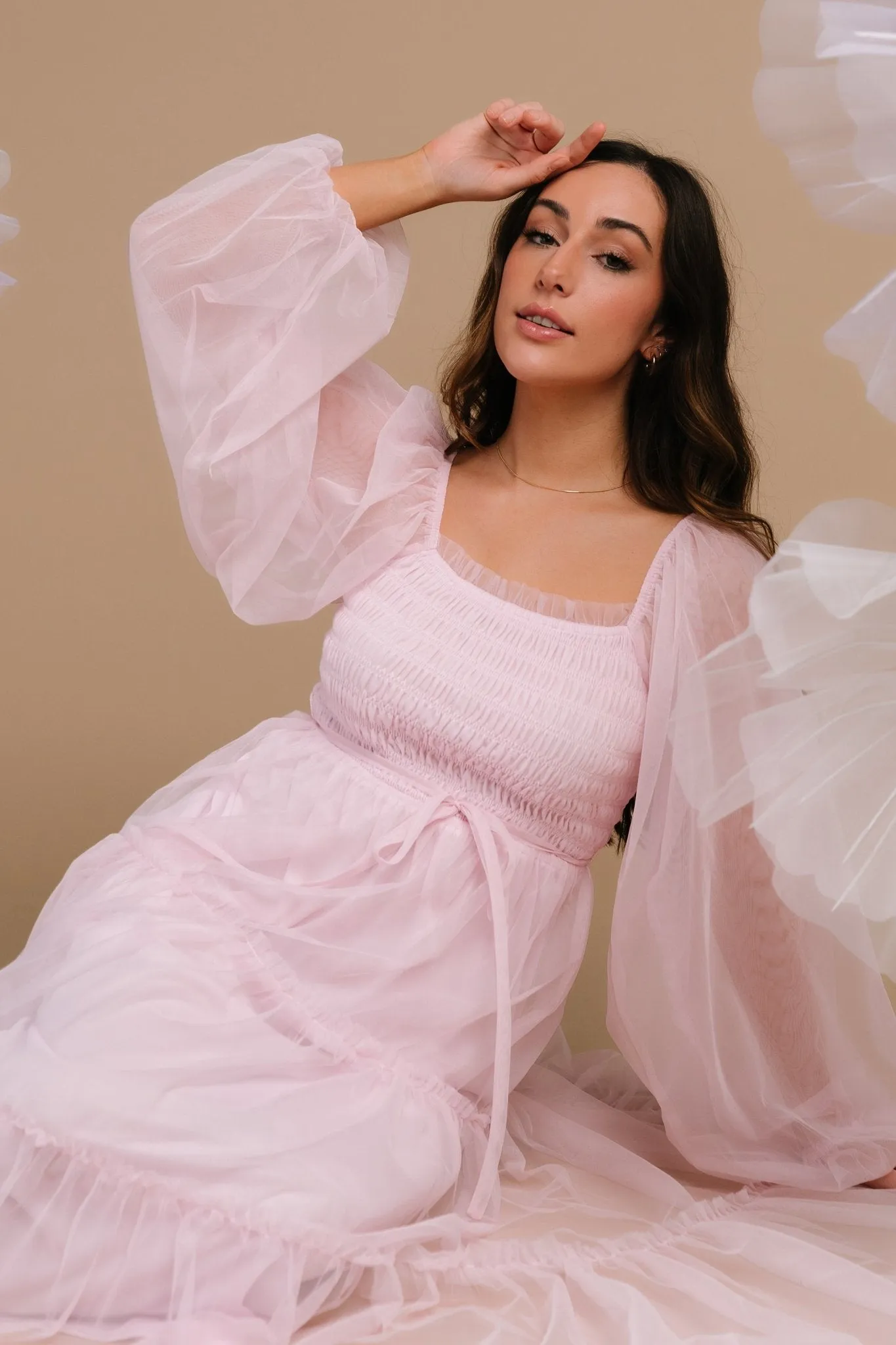 Katrina Tulle Maxi Dress | Light Rose sold by Baltic Born product image thumbnail 3