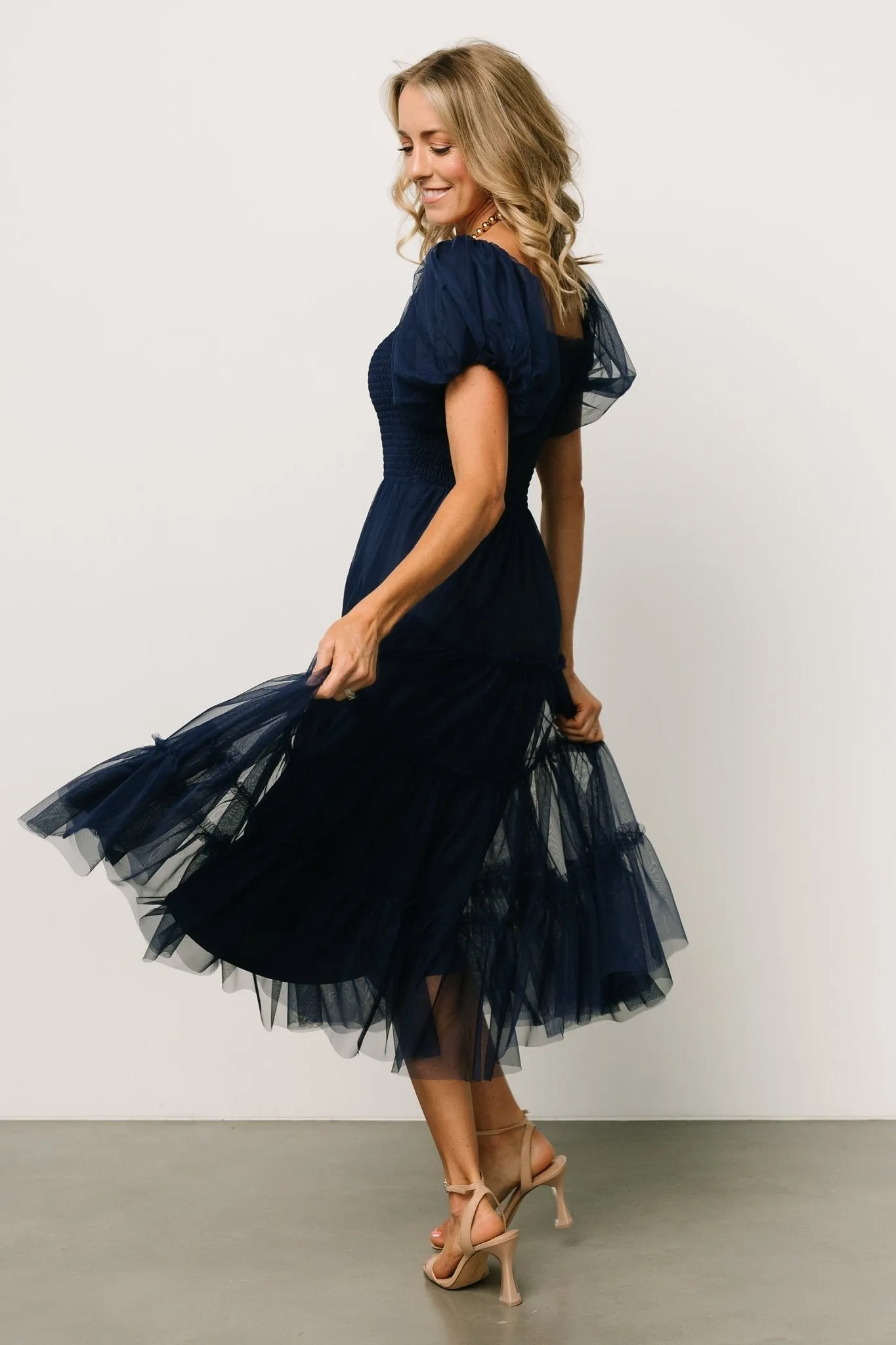 Liv Tulle Midi Dress | Navy sold by Baltic Born product image thumbnail 5