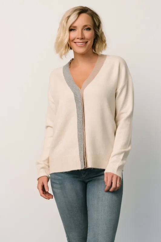 Verna Button Cardigan | Cream sold by Baltic Born